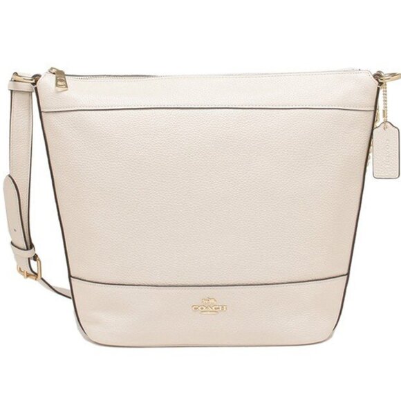 COACH F72692 PAXTON DUFFLE WHITE LEATHER W/ GOLD HARDWARE WOMENS SHOULDER BAG